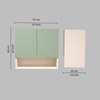 2 Door Mirror Glossy Triple Layered Uv Resistant Handless Cabinet  In Pista Light Finish