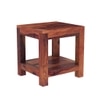 Box Solid Wood Bedside Table in Teak Finish