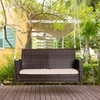 Carry Bird Wicker Patio Furniture Outdoor Balcony Swings In Brown And Beige Colour