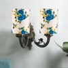 Devansh Metal Electric Wall Light in Antique Gold Colour with Multi Shade Count of 2 Lights