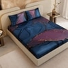 Stoa Paris 300TC UltrSatin King Bedsheet Set Satin King Indigo, Purple Gold
