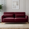 Monly Velvet 3 Seater Sofa Maroon Color