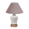 Devansh Conical Grey Cotton Shade Lamp With Wood & Mosaic Glass Base For Decoration/Office/Home/Gifting/Study For Decoration/Office/Home/Gifting/Study -(10X10X14.5) Inches -A