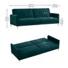 Gilud 3 Seater Click-Clack Sofa cum Bed  in Teal Colour
