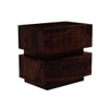 Cnc Solid Wood Bedside Table in Walnut Finish