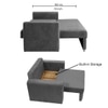 Alfon 1 Seater Velvet Pull Out Sofa Cum Bed with Storage In Dark Grey