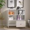 Hexa Engineered Wood Bookshelf Multipurpose Storage Rack in Frosty White Colour