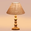 Devansh Beige Jute Table Lamp With  Wood Natural Base(10X10X16) Inches)-34
