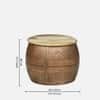 Rustic Round Metal Coffee Table in Copper Finish