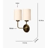 Devansh Metal Electric Wall Light in Gold Colour with off-white Shade Count of 2 Lights