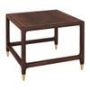Sera Rectangular Marble and Square Solid Wood Nested Coffee Table with Square Marble Side Table in Walnut Finish