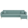 Daraco Velvet L shape 5 Seater Sofa in Touquise Color