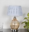Idonia Nickel And Amber Finish Table Lamp With Tuck Pleated Shade
