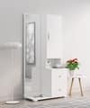 Hexa Red Wooden Dressing Table in Frosty White Colour