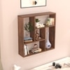 BLUEWUD Javis Engineered Wood Wall Shelve Decor Floating Shelf Display Rack Decorative Hall D�cor for Living Room Bedroom Home Furniture (Brown Maple) (61.5 X 14.8 X 61.5) CM.