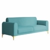 Veniza Velvet 3 Seater Sofa In Aqua Blue Colour