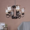 Eliante Golden Chandelier, 6 Lights, Mild Steel Frame With Glass Shades – Elegant Modern Ceiling Light