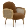 Arna Lounge Chair In Ochre Velvet