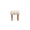 Kingsville Solid Wood Stool in Grey Traditional Motif Design Jackard fabric
