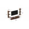 Estoye Mini Engineering Wood Wall Mount TV Entertainment Unit Set Top Box Stand/TV Cabinet with Shelves for Books & Decor Display Unit Bed Living Room Upto 32 Inches (Brown Maple)