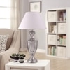 Emlyn Chrome Finish Metal Table Lamp With White Cotton Shade
