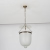 Nolan  Ceiling Pendant Light In Frosted White Glass & Brass Finish Metal