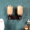 Eliante Zaal Iron Wall Light With Glass In Gold And Brown Colour