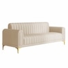 Josbert Velvet 3 Seater Sofa In Cream Colour