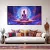 The Castle Decor Lord Buddha Meditation Wall Painting Wooden Framed 27x48 Inch (Style 16)
