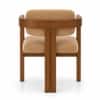 Burbon Solid Wood Upholstered Dining Chair in Teak Finish Style 1