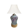 Devansh Off-White Cross Pleated Cotton  Shade  Lamp With  Wood & Mosaic Glass Base For Decoration /Office/Home/Gifting/Study For Office/Home/Gifting -(12X12X16) Inches -