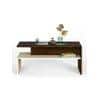 Taurley Engineered Wood Coffee Center Sofa Tea/Teapoy Console Table (Brown Maple & Beige)