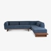 Anish Solid Wood Modular L Shape Sofa in Brown Colour