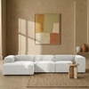 Elegantedge Wood Right Aligned 3-Seater With Upholstery Non Storage Sofa In Grey Colour