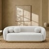 Elegantensemble Wood 3 Seater With Upholstery Non Storage Sofa In White Colour
