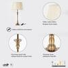 Delta Brass Table Lamp with Off White Linen Shade