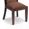 Newport wood Set of 2 Dining Chairs in Taupe Brown Velvet Upholstery with PROVISIONAL TEAK FINISH