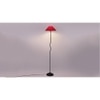 Autumn Red Fabric Floor Lamp with Black Iron Base