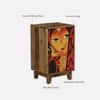 KevinMango Wood Hand Painted Multicolour 1 Door Small Cabinet In Natural Finish
