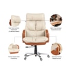 Ettorez Otimo Premium High Back  Boss Chair In Cream And Tan Colour