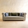 Solace Solid Wood Three Seater Sofa in Grey Colour