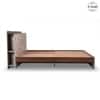 Claudia Engineered Wood Queen  Size Bed Without Storage (Dark Acacia Finish, Greige Grey Colour)
