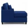 Nova 3 Seater L Shaped Sectional Sofa Right Chaise and Ottoman Blue