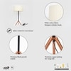 Mizuko Matte Black And Copper Table Lamp With White Cotton Shade