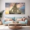 The Castle Decor Lord Shiva Meditation Statue Wall Art Set of 5 27x48 Inch