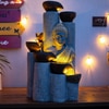 Grey Bamboo Buddha Water Fountain For Home And Office Decor