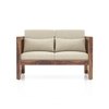 Korai Plus Two seater sofa -Finish -Teak,Fabric - Macadamia Brown Hopsack weave
