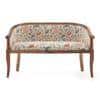 Florence Loveseat 2 Seater In Teak Finish With Calico Floral Retreat Fabric Colour