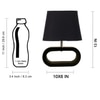 Devansh Black Cotton Table Lamp With  Wood Black Base -3