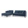 Lewis Sectional Sofa (Colour : Lapis Blue, Cushion : Soft, Seater : Left Aligned 3 Seater + Left Aligned Chaise)